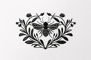 Minimalistic Floral Bee Illustration photo