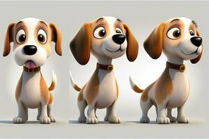 adorable dibujos animados perro personaje en alto resolución para tu diseño necesidades generativo ai foto