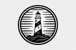 Simple Lighthouse Monogram in Circle for Branding and Identity photo