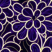 Glowing Floral Pattern in Black Light photo