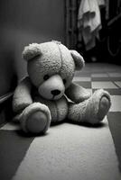 Lonely Teddy Bear A Symbol of Solitude and Isolation photo