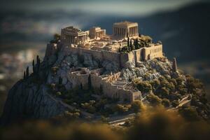 miniatura ver de el acrópolis en Grecia foto