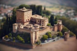 el Alhambra palacio en España un miniatura mundo de belleza foto