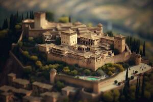 miniatura ver de el Alhambra palacio en España foto