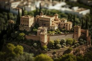 miniatura ver de el Alhambra palacio en España foto