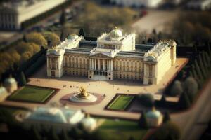 miniatura Buckingham palacio en Inglaterra con alto detalle foto