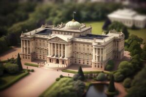 miniatura Buckingham palacio en Inglaterra con alto detalle foto