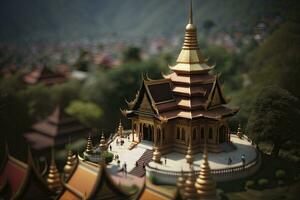 Miniature View of Doi Suthep Temple in Thailand photo