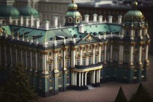 Miniature view of the Hermitage Museum in St Petersburg Russia photo