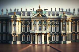 Miniature view of the Hermitage Museum in St Petersburg Russia photo