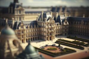 Miniature View of The Louvre Museum in France photo