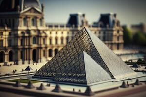 The Louvre Pyramid in France A Miniature World of Art photo