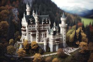 miniatura Neuschwanstein castillo en Alemania foto