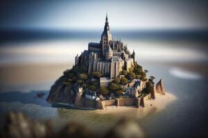 Miniature Mont Saint Michel in France with stunning details photo