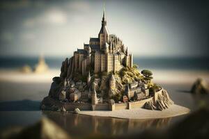 Miniature Mont Saint Michel in France with stunning details photo