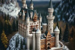 miniatura Neuschwanstein castillo en Alemania foto