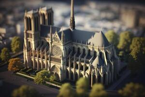 miniatura ver de Notre Dame catedral en Francia foto