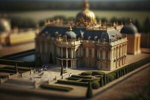 Miniature View of the Palace of Versailles in France photo