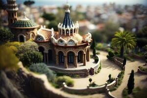 Vibrant View of Park Guell in Spain photo