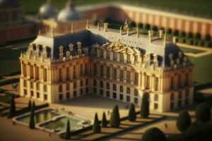 Miniature View of the Palace of Versailles in France photo