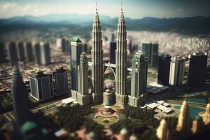 Miniature Petronas Towers in Kuala Lumpur Malaysia photo