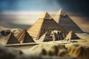 miniatura pirámides de giza en Egipto foto