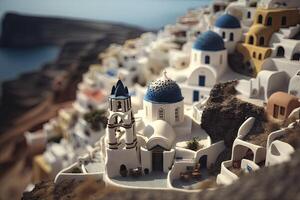 Discover the Charm of Santorini Island Greece with a TiltShift View photo