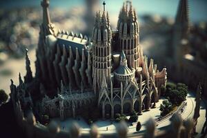 sagrada familia un miniatura obra maestra de barcelona icónico basílica foto