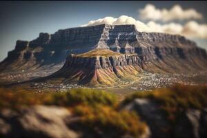 cautivador ver de mesa montaña en capa pueblo sur África foto