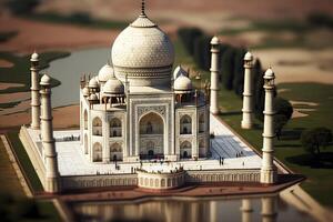 Miniature Taj Mahal in India with High Detail photo