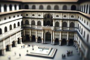 Miniature View of Uffizi Gallery in Florence Italy photo