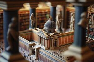 Miniature View of the Vatican Library in Vatican City photo