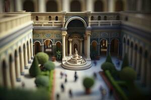 Miniature View of Vatican Museums in Rome Italy photo