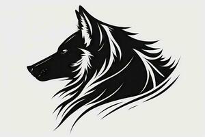 Minimalist Wolf Graphic in Black and White photo