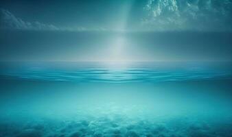 Ethereal Deep Blue Lake Water Abstract Background for Posters and Web Generative AI photo