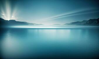 Ethereal Deep Blue Lake Water Abstract Background for Professional Use photo