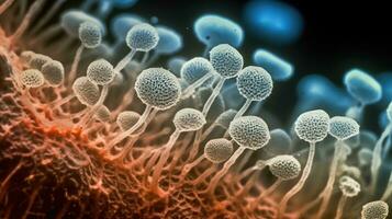 Microscopic View of Candida Auris Fungus photo