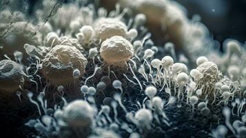 Microscopic View of Candida Auris Fungus photo