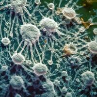 Microscopic View of Candida Auris Fungus photo