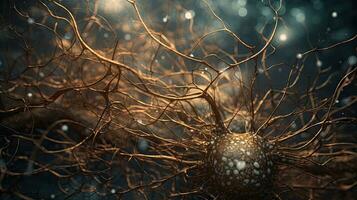 surrealista sueño neuronas un de cerca representación dentro el cerebro foto