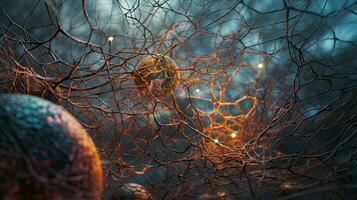 Surreal Dream Neurons A CloseUp Representation Inside the Brain photo