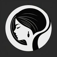 Minimalist Hairdresser with Bold Black and White Outlines photo