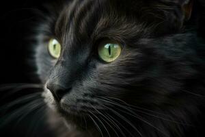 Feline Beauty CloseUp Portrait of a White and Black Kittens Face photo