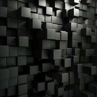 Black 3D Blocks Wall Futuristic Tech Background photo