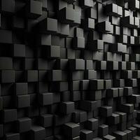 Black 3D Blocks Wall Futuristic Tech Background photo