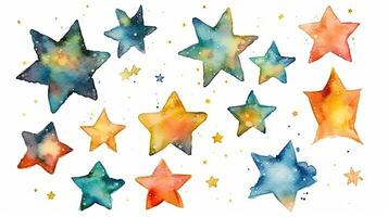 Whimsical Watercolor Sketch of Star Collection photo