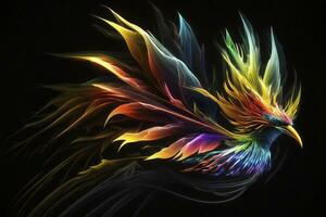 Vibrant Bird of Paradise on Black Background photo