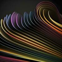 Vibrant Abstract Paper Lines on Black Background photo