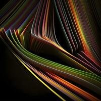 Vibrant Abstract Paper Lines on Black Background photo