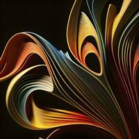 Vibrant Abstract Paper Lines on Black Background photo